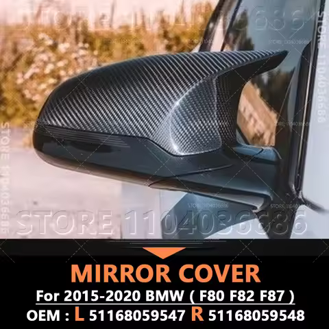 For 2015-2020 F80 F82 F87 BMW M2 M3 M4 A Pairs Side Mirror Cover Caps Carbon Fiber or Gloss Black 51
