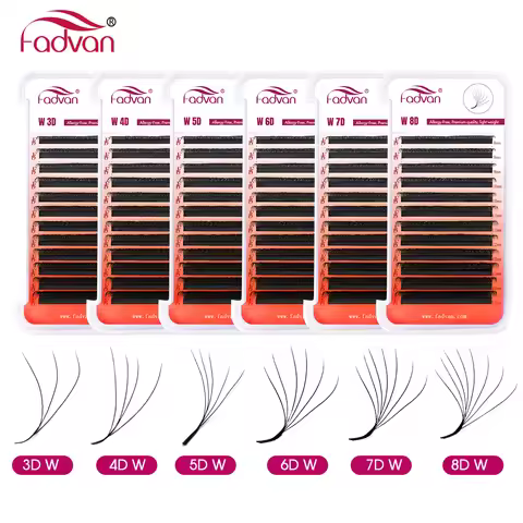 FADVAN W Shaped Lashes 2D 3D 4D 5D 6D 7D 8D Premade Volume Fans Faux Mink Eyelashes Brazilian Volume