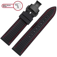 Soft Silicone Watch Strap Men's Fashion Watch Strap20 22 24mm Waterproof Rubber Watch Strap