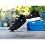 ☊☈☽(Size Jumbo 42-49) Adidas Neo Cloudfoam Running Black And White Casual Jumbo Shoes For Men