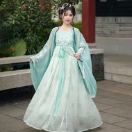 Chinese Style Hanfu Skirt Suit Hanfu Women Ancient Costume Printed Embroidery Original Hanfu Big Sleeve Shirt Summer Daily Suit Traditional Costume