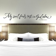 Christian Wall Decal My Soul Finds Rest In God Alone Bedroom Wall Decor - Psalms V Wall Paper Dindin