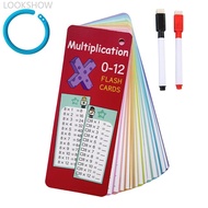 LOOKSHOW 0-12 Times 14Pcs Table Cards Multiplication Charts Self Check Math Learning Tool Montessori