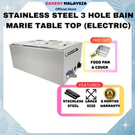 BAKERY Electrical Commercial Bain-Marie Food Warmer Table Top 3 holes