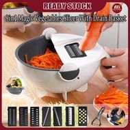 9IN1 Magic Rotate Vegetable Cutter With Drain Basket Vegetable Chopper Potato Cutter Vegetable Slice