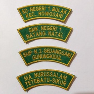 School Location Embroidery Bet Size 8x2.8 CM Strong Durable Stitching Available in Many Colors Can R