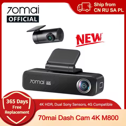 70mai Dash Cam 4K M800 2160P eMMC Built-in 128GB GPS ADAS Support 24H Parking Guard 4G Compatible Up