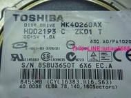 詢價 TOSHIBA MK4026GAX 40G IDE