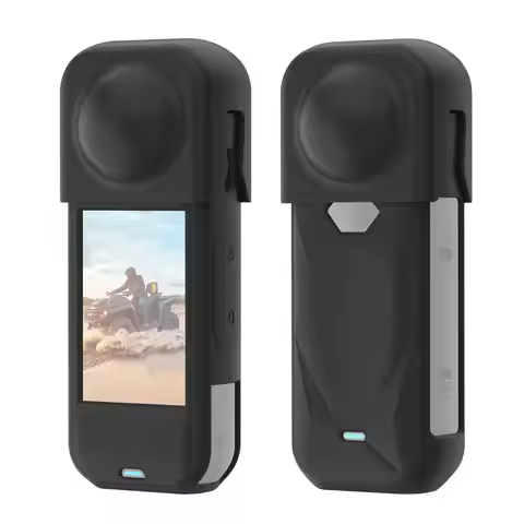 PULUZ for Insta360 X5 Silicone Protective Case Camera Shell with Lens Cover