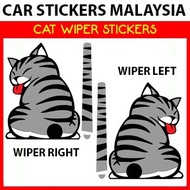 CSM Cat Wiper Sticker - Grey Kelabu Cat Kucing Ori