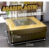 GOLD CAKE BOX SIZE 22x22x7.5CM - MIN PURCHASE 5PCS