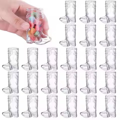 Mini Cowboy Boot Shot Glasses Cowboy Boots Shot Cups Clear Glass Cup For Whiskey Bachelorette Party 