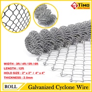 (Per roll) Galvanized Cyclone Wire Farm Fence Wire Graden Fence Wire 12ft x 3ft / 4ft / 5ft / 6ft