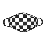 Black White Checkered Checkerboard Customized Black Border Masks Comfortable Windproof Sports Mask Face Masks Washable Mouth Masks for Cycling Camping Travel
