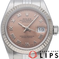 勞力士 Datejust 女士腕錶 79174(P)，附錶盒、保固卡，K18白金/不鏽鋼錶殼，粉紅色錶盤，拋光處理，2000 年款，成色極佳 [二手]