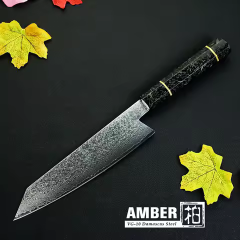 8.2 Inch Damascus Kitchen Knife Handmade Chef Knife VG10 Japanese Damascus Steel Kiritsuke Kitchen K