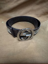 Gucci belt 皮帶  142930 KGD1R 9643 PVC 啡色 二手