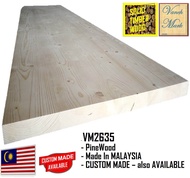 Rounded 4 edge angle(35 mm X 850 mm W X 1800 mm L) baru Kayu Pepejal Pine 100% Kayu Atas Meja S4S Atas Meja Vm2635 (Utama, Pintu Kayu dapur Makan, Meja Rumah Perabot Kayu Desktop Permainan Komputer Pine)