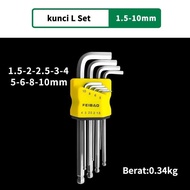 FEIBAO Boncel L-Shaped Pliers Set 1.5-10mm 1.5-2-2.5-3-4 5-6-8-10mm Weight 0.34kg/F17-888