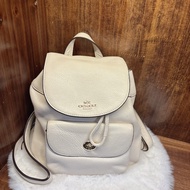 Coach 白色皮革迷你後背包