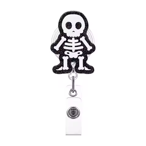 Nurse Badge Reel Halloween-themed Cute Cartoon Kids Retractable ID Card Holder Cartoon Nurse Keychai