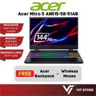 ACER Nitro 5 AN515-58-51AB (Intel i5-12450H, RTX 3050, 8GB, 512GB SSD, 15.6" FHD, 144Hz, W11)