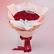 FarEastFlora.com - 99 Roses With Crown - PE76 - Queen Of My Heart