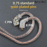 DYRUIDOJ KZ Earphones Cord For KZ ZEX 3.5mm 2Pin Cable Twisted Cable High-Purity Oxygen-Free Copper 