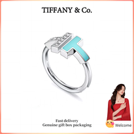 (New) Womens Fashion Ring s925 sterling silverT Series Diamond and Turquoise Coil Ring Valentines Da