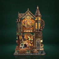 Diy Book Nook Kit Touch-Activated Lighting Bookend House Model Miniature Diorama Kit Layered Lighted