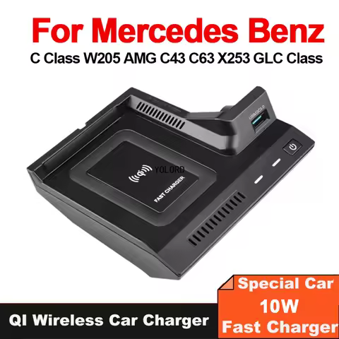 10W Car Wireless Charger Phone Charger Charging Case For Mercedes Benz W205 AMG C43 C63 AMG GLC43 GL