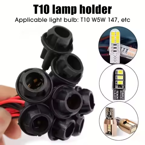 10pcs Universal Car T10 W5W 194 Bulbs Sockets Connector Wire Line Dc 12V Light Socket of Car Dashboa