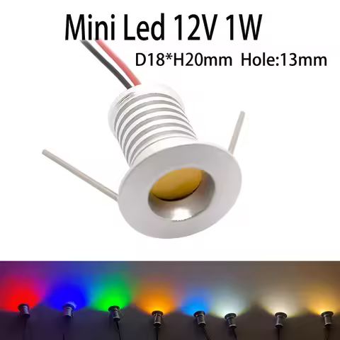 1W 0.5W Mini Led Spotlight 12V Dimmable Color light RGB Downlight Spot Lamp For Ktv Party Ceiling St