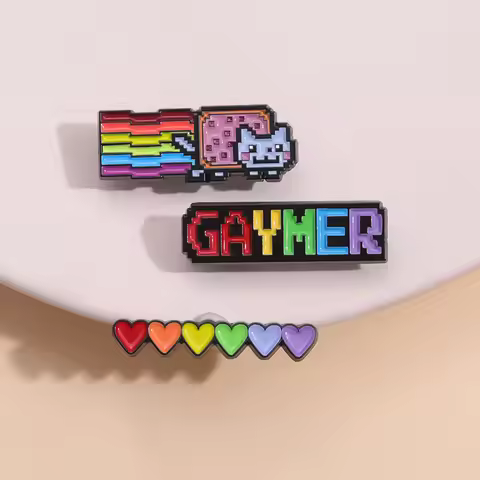 LGBT Enamel Pins Custom Rainbow Colors Heart Brooches Lapel Badges Funny  Jewelry Gift for lover Fri