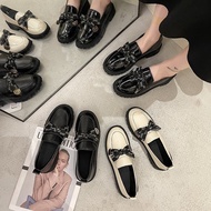 YK8 British small leather shoes women 2021 new bow temperament ins retro style casual shoes