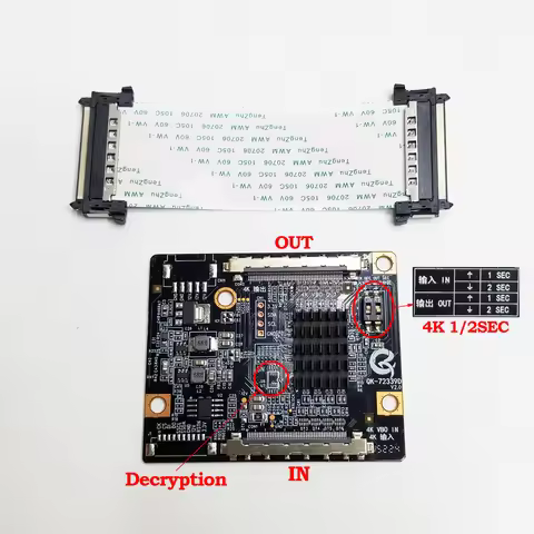 QK-72339D V2.0 4K to 4K Partition LVDS Converter Adapter Board Card for LCD LED TV Screen Panel Disp