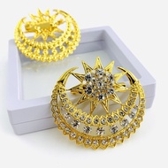 [3.5cm & 5.5cm] Eksklusif Kerongsang Dokoh Bulan Bintang Sedondon Songkok/Kebaya Brooch Nikah Tunang