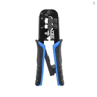 Ratcheting Crimping Tool 3 in 1 Multifunction Wire Crimpers Stripper Cutter, 8P 6P Network Line Telephone Wire Crimping Cable Stripping Cutting Electrician Hand Tool