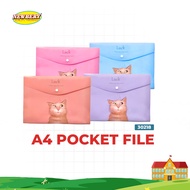Newbery A4 Pocket File Document File A4 / Button File A4 / Pocket File Stationery School Office (Ran