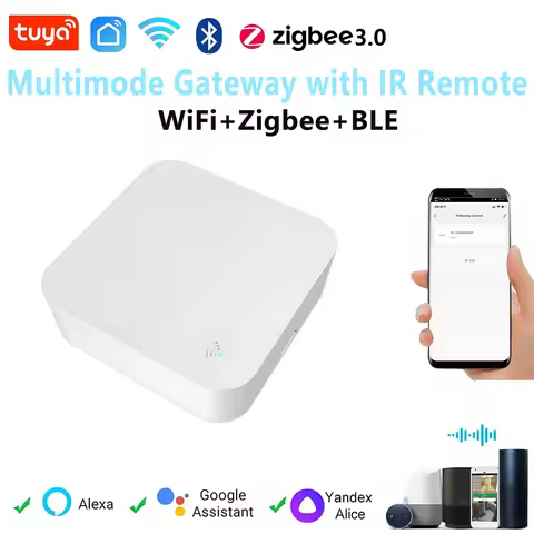 Tuya Smart Home WiFi+Zigbee+Bluetooth Multimode Gateway Hub with IR Remote Voice Control Smart Scene