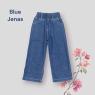Celana Jeans Anak Perempuan 3-14 Tahun/Celana Panjang Kulot Jeans Anak Perempuan Motif Trendy