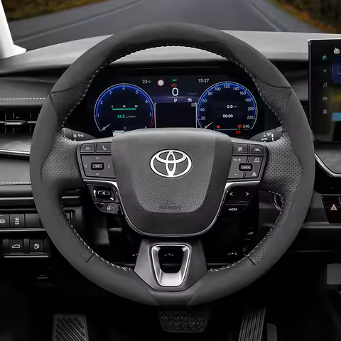 Anti-slip segmented suede sports steering wheel cover suitable for Toyota RAV4 Corolla Camry Highlan