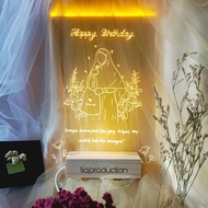 akrilik A5 LED custom/gift akrilik/acrylic custom/gift acrilyc birthday wedding anniversary