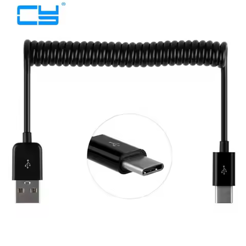 Spring USB 3.1 Type C Type-C Cable Data Sync Charge Stretch Cord For Nokia N1 OnePlus 2 ZUK Z1 Xiaom