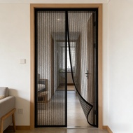 TEMU 1pc Vertical Striped Soft Gauze Magnetic Door Curtain, Suitable For Ventilation And Prevention,