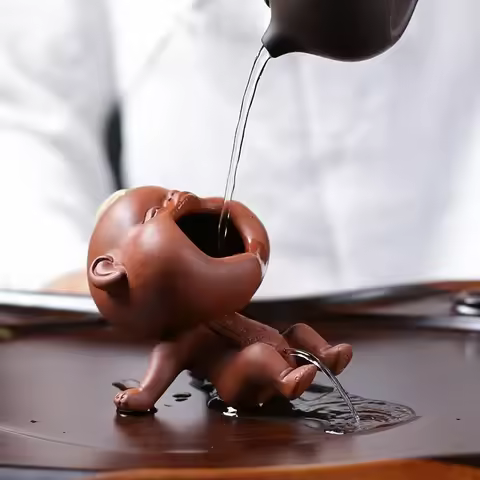 China Yixing porcelain Pottery ceramic tea pet Pee child statue