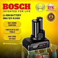 SYK Bosch GBA 12V 6.0Ah Professional Li-ion Battery Pack Bateri Bosch Battery 电池 - 1600A00X7H