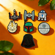 7pcs Star Wars Enamel Brooch Set R2-D2 BB-8 TIE Fighter Darth Vader Millennium Falcon Stormtrooper G