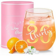 Yalucky 30th Birthday Gifts for Women Unique Her Ideas Wine Glass 30th Birthday Glass Decorations 30
