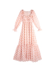 Kloset Design Floral Print Maxi Dress with Ruffles (AW24-D006-F) เดรสยาวพิมพ์ลายดอกไม้ทั้งตัว